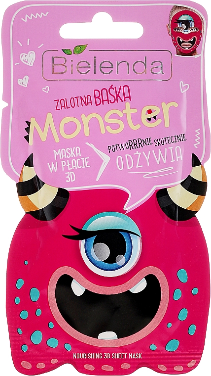 Nährende 3D-Tuchmaske - Bielenda Monster 3D Fase Nourishing Mask