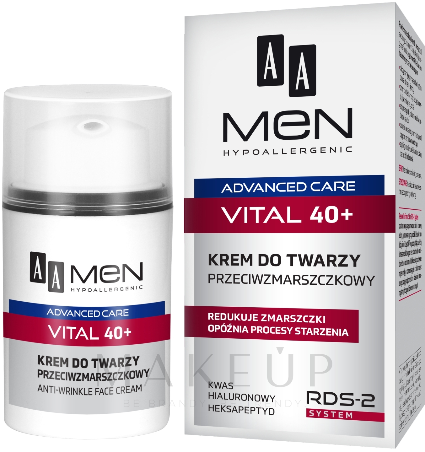 Anti-Aging Gesichtscreme - AA Men Advanced Care Vital 40+ Face Cream Anti-Wrinkle — Bild 50 ml