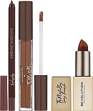 Lippen-Make-up Set (Lippenkonturenstift 1g + Lipgloss 3ml + Lippenstift 3.2g) - The Plastic Boy Lip Kit Hazelnut Macchiato — Bild N2