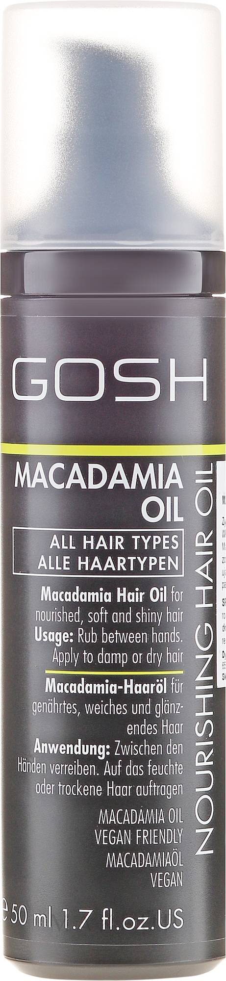 Macadamiaöl für alle Haartypen - Gosh Macadamia Oil — Bild 50 ml