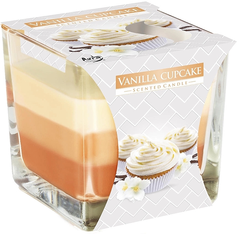 Duftende dreischichtige Kerze im Glas Vanille-Cupcake - Bispol Scented Candle Vanilla Cupcake — Bild N1
