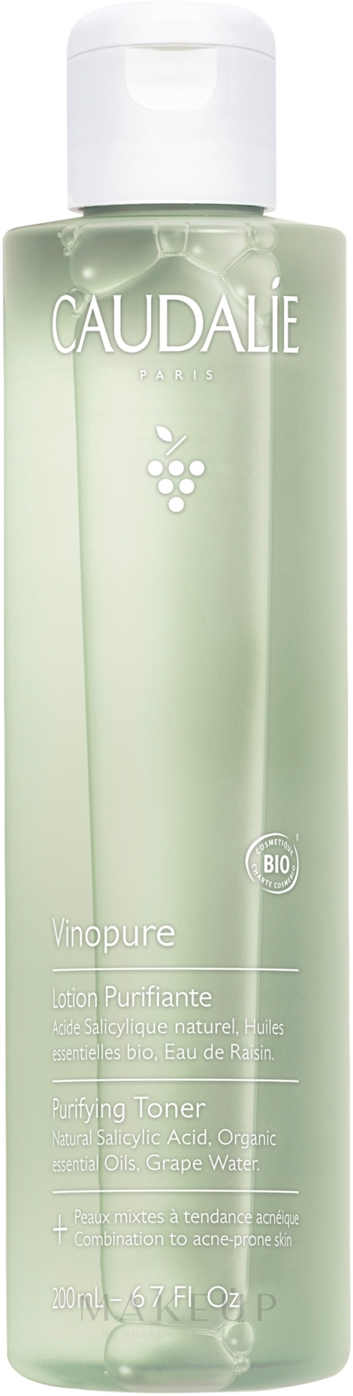 Erfrischendes Gesichtstonikum für normale und Mischhaut - Caudalie Vinopure Clear Skin Purifying Toner — Bild 200 ml