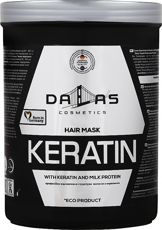 Creme-Maske für das Haar mit Keratin und Milcheiweißextrakt - Dalas Cosmetics Keratin Mask — Bild N3