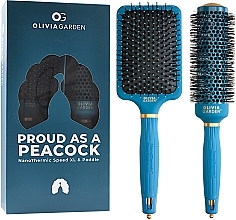Düfte, Parfümerie und Kosmetik Haarbürsten-Set - Olivia Garden Limited Edition Peacock Edition Kit (Haarbürste 2 St.)