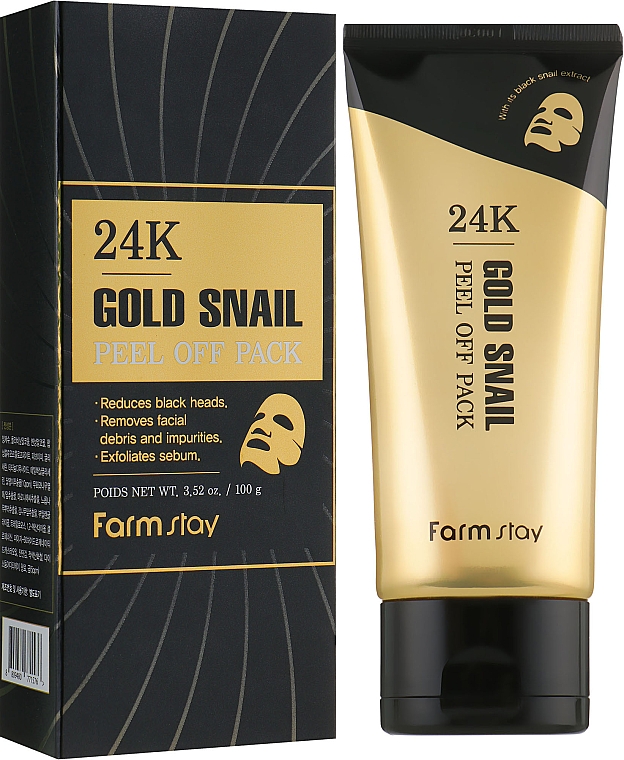 Peel-Off Gesichtsmaske mit 24K Gold und Schneckenextrakt - FarmStay 24K Gold Snail Peel Off Pack — Bild N1
