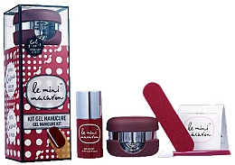 Düfte, Parfümerie und Kosmetik Gel-Maniküre-Set - Le Mini Macaron Cassis (Gel Nagellack 10ml + Tücher 10 St. + Nagelfeile 1St. + Nagelhautschieber 1St. + Nagellampe)