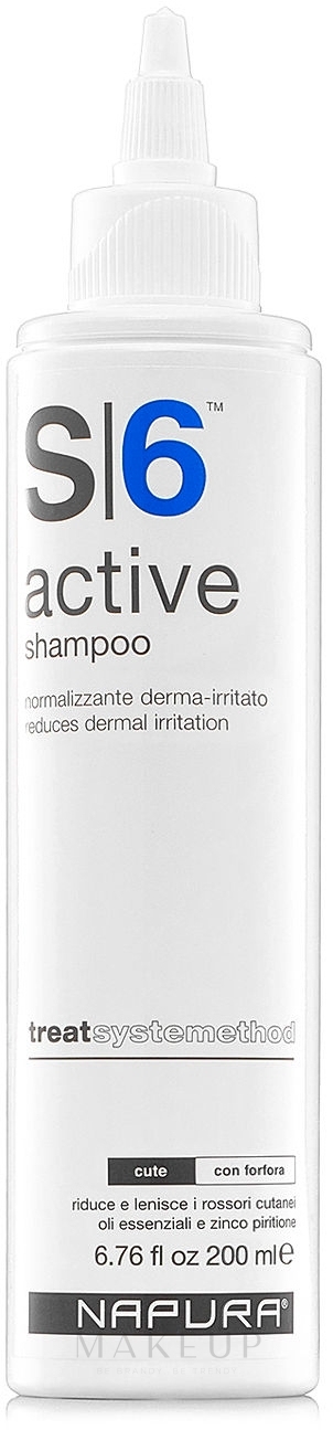 Anti-Schuppen Shampoo für gereizte Kopfhaut - Napura S6 Active Shampoo — Bild 200 ml