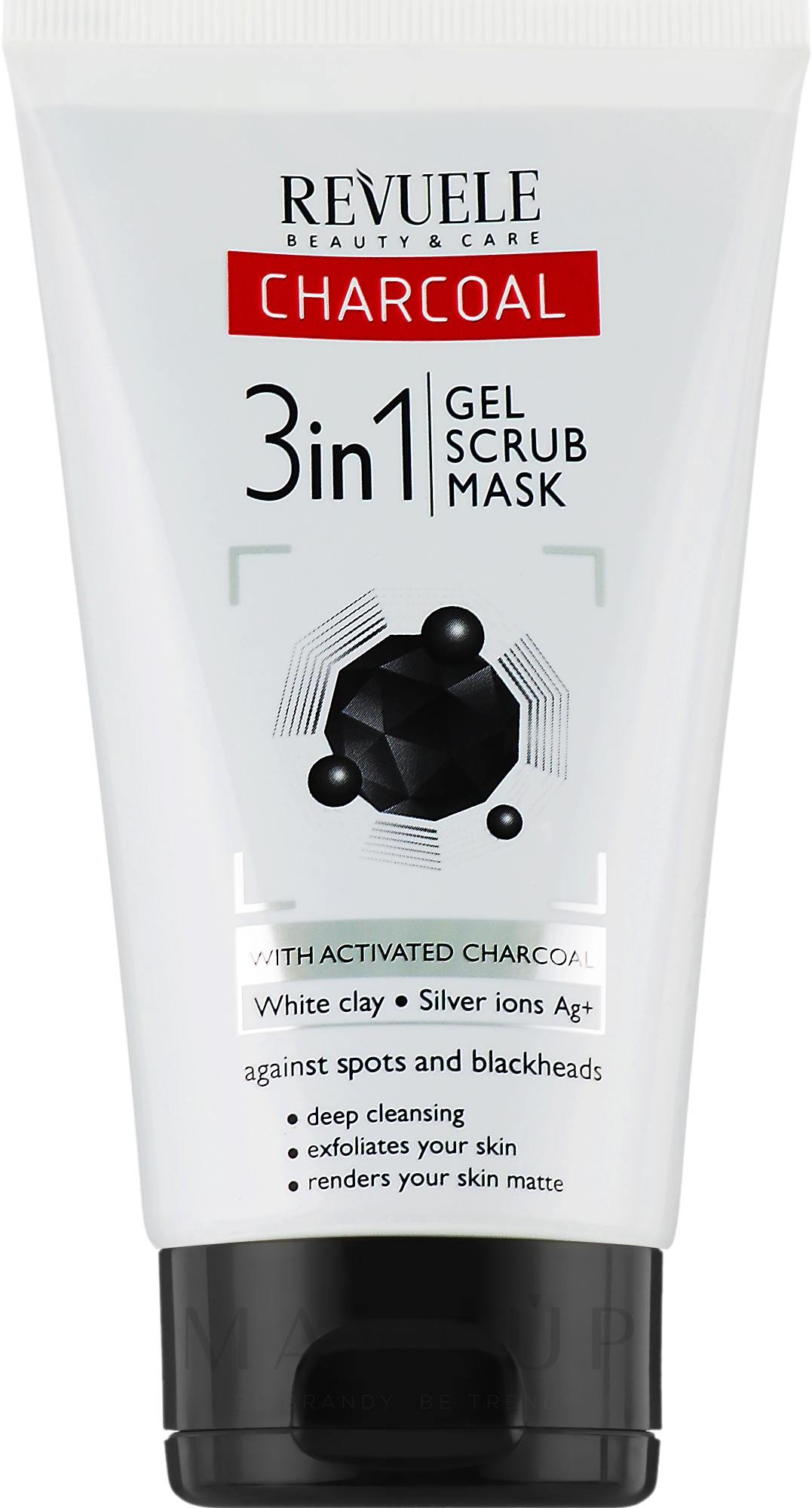 3in1 Gesichtspeeling mit weißem Ton - Revuele No Problem Gel Scrub Mask — Bild 150 ml