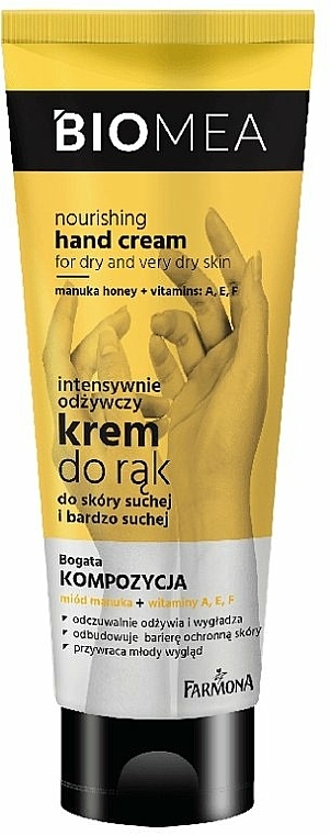 Intensiv pflegende Handcreme für trockene und sehr trockene Haut - Farmona Biomea Nourishing Hand Cream — Bild N1