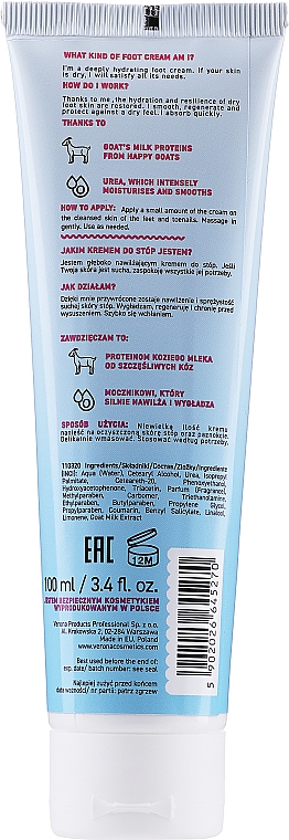 Regenerierende Fußcreme mit Ziegenmilchproteine - Vollare Goat's Milk Regenerating & Smoothing Foot Cream — Bild N2