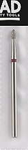 Düfte, Parfümerie und Kosmetik Diamant-Nagelfräser in Geschossform L-4 mm 2,1 mm rot - Head The Beauty Tools