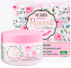 Düfte, Parfümerie und Kosmetik Feuchtigkeitsspendende, regenerierende und glättende Gesichtscreme mit bulgarischem Rosenöl und Hyaluronsäure - Victoria Beauty Roses of Bulgaria and Hyaluron