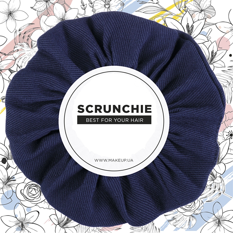 Scrunchie-Haargummi dunkelblau Denim Classic - MAKEUP Hair Accessories — Bild N1