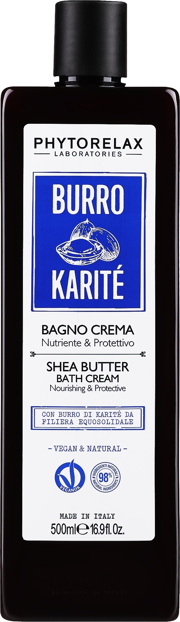 Badecreme mit Sheabutter - Phytorelax Laboratories Shea Butter Foaming Bath Cream — Bild 500 ml