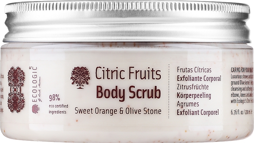 Körperpeeling Süßer Orangen- und Olivenkern - Ecologic Cosmetics Citric Fruits Body Scrub — Bild N1