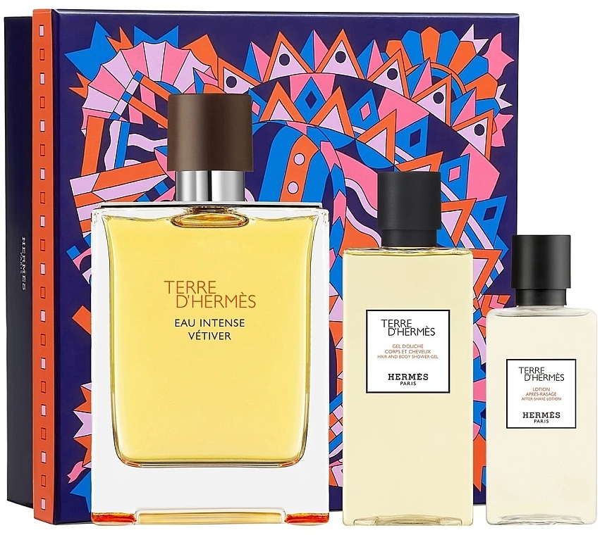 Terre D'Hermes Eau Intense Vetiver - Duftset (Eau de Parfum 100ml + After Shave Lotion 40ml + Duschgel 80ml)  — Bild N1