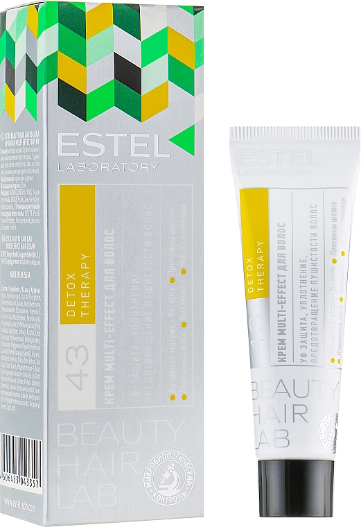Pflegende Haarcreme Multi-Effekt mit Seidenproteinen, Bienenwachs, Vitamin E und Kamelienöl - Estel Beauty Hair Lab 43 Detox Therapy Cream