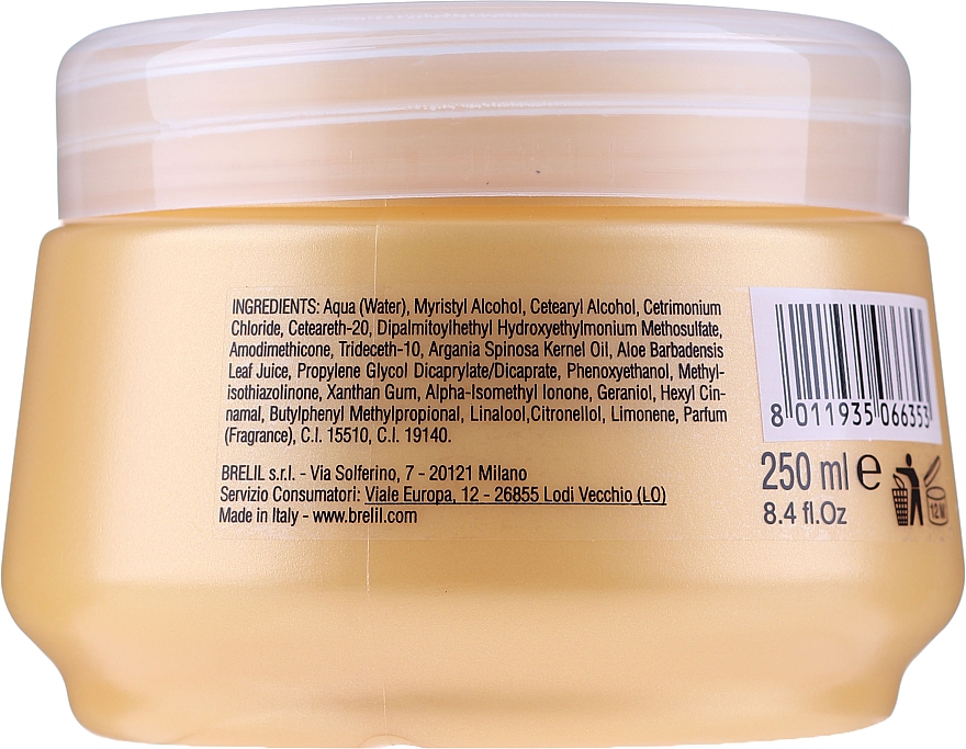 Tief pflegende Haarmaske mit Arganöl und Aloe Vera - Brelil Bio Traitement Cristalli d'Argan Mask Deep Nutrition — Bild N4