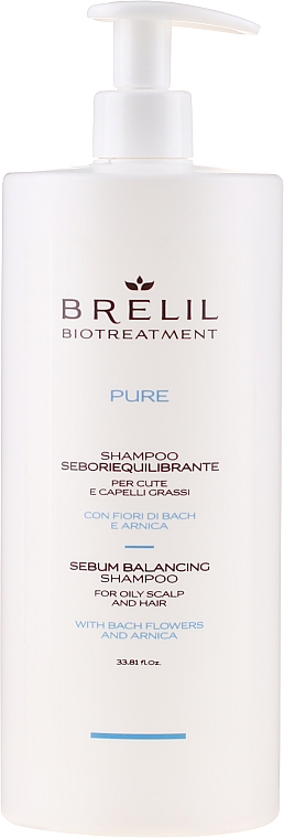 Shampoo für fettiges Haar mit Bachblüten und Arnika - Brelil Biotreatment Pure Sebum Balancing Shampoo — Bild N3