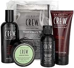 Düfte, Parfümerie und Kosmetik Haar- und Körperpflegeset - American Crew Travel Grooming Kit (Haargel Mittlerer Halt 100 ml + Haarcreme 50 g + Haar- und Körpershampoo 100 ml+ Rasiercreme 50 ml)