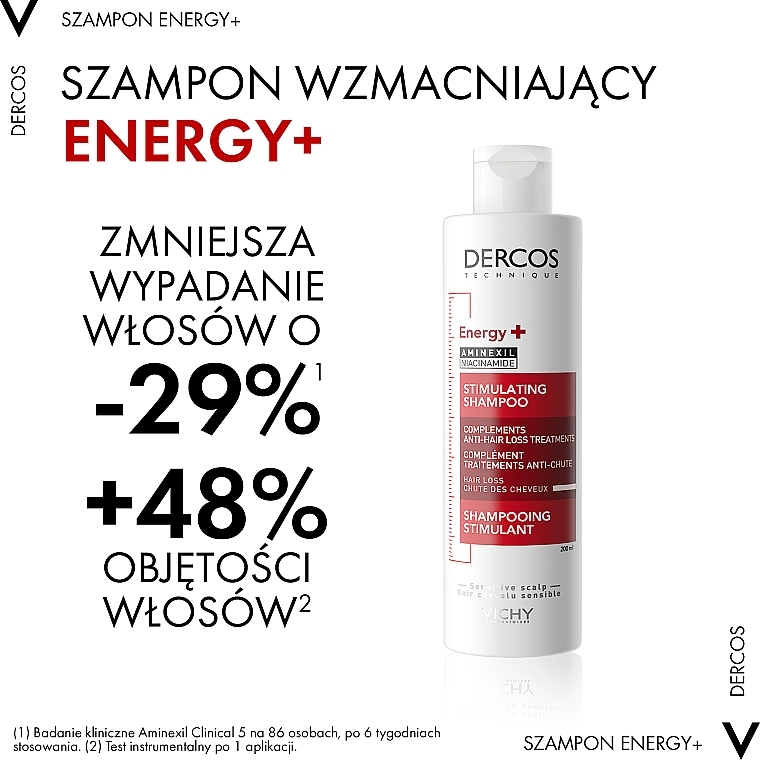 Revitalisierendes und stimulierendes Shampoo gegen Haarausfall mit Vitaminen B3 und B6 und Aminexil - Vichy Dercos Energising Shampoo — Bild N7