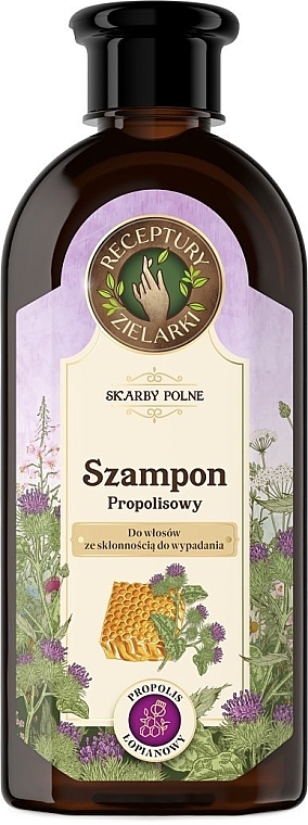 Shampoo gegen Haarausfall mit Propolis und Klette - Receptury Zielarki Skarby Polne  — Bild N1
