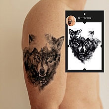 Temporäres Tattoo Wolf auf der Jagd - Tattooshka — Bild N4