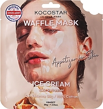 Düfte, Parfümerie und Kosmetik Beruhigende und erfrischende Waffel-Tuchmaske für das Gesicht mit Vanilleextrakt - Kocostar Ice Cream Waffle Mask