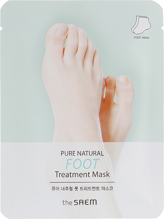 Feuchtigkeitsspendende und glättende Fußbehandlung-Maske für raue und rissige Haut - The Saem Pure Natural Foot Treatment Mask — Bild N1