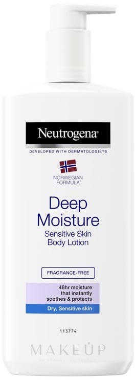 Tief feuchtigkeitsspendende Körperlotion für empfindliche Haut - Neutrogena Deep Moisture Sensitive Body Lotion — Foto 400 ml