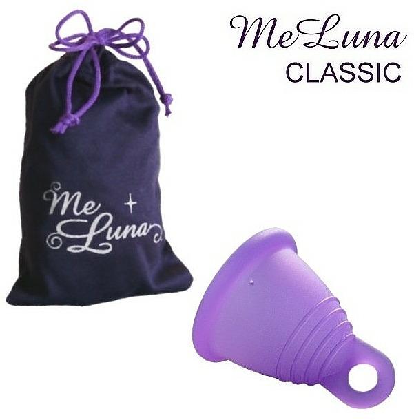 Menstruationstasse Größe M violett - MeLuna Classic Shorty Menstrual Cup Ring — Bild N1