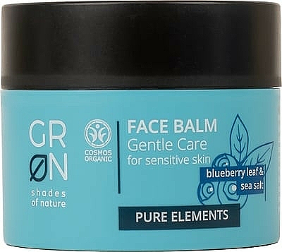 Intensiv pflegender Gesichtsbalsam für empfindliche Haut mit Blaubeere, Meersalz und Sheabutter - GRN Pure Elements Blueberry & Sea Salt Face Balm — Bild N1