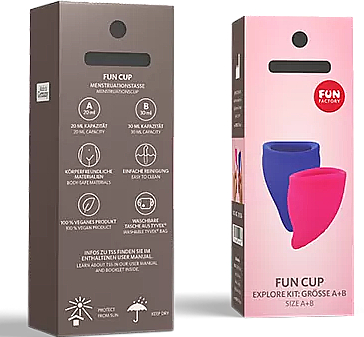 Menstruationstasse Größe A, B 2 St. - Fun Factory Fun Cup Explore Kit — Bild N1