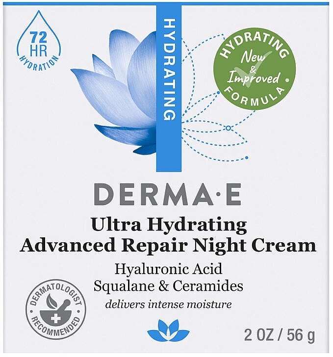 Feuchtigkeitsspendende Nachtcreme mit Hyaluronsäure - Derma E Hydrating Night Cream — Bild N3
