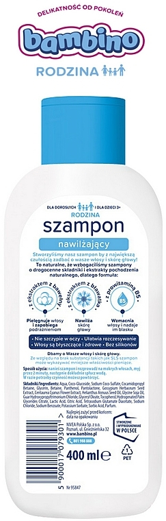 Feuchtigkeitsspendendes und pflegendes Shampoo für normales und trockenes Haar - Bambino Family Moisturising Shampoo — Bild N2