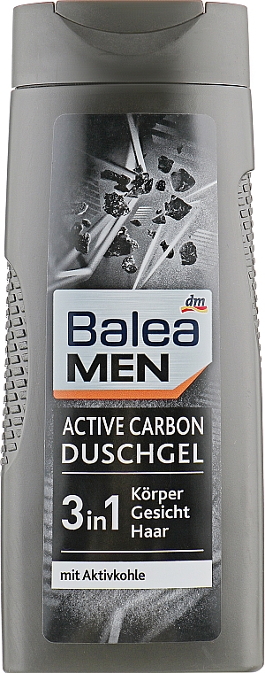 Duschgel für Gesicht, Haar und Körper mit Aktivkohle - Balea Men Active Carbon Duschgel — Bild N1