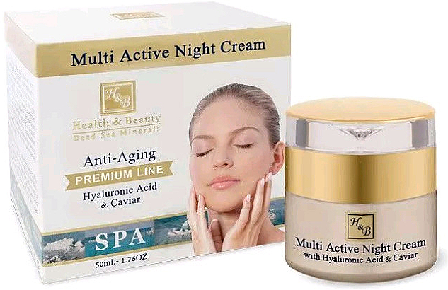 Multi-Aktiv-Nachtcreme mit Hyaluronsäure - Health And Beauty Multi Active Night Cream — Bild N1