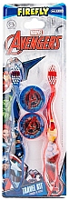 Düfte, Parfümerie und Kosmetik Kinderzahnbürsten-Set - Firefly Marvel Avengers Twin Pack Toothbrush & Cap 
