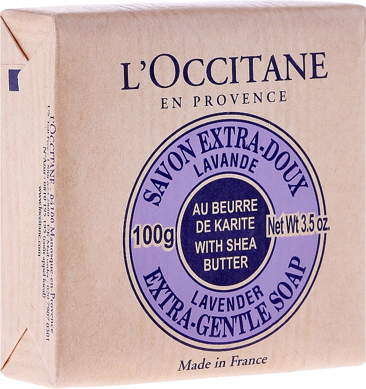 Kosmetikseife mit Sheabutter und Lavendel - L'occitane Shea Butter Extra Gentle Soap-Lavender — Bild N1