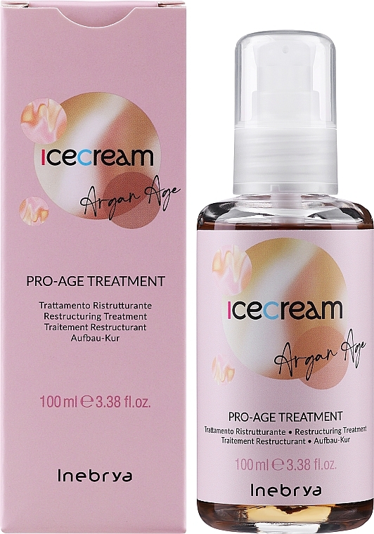 Restrukturierendes Argan-Öl für mehr Haarglanz und Geschmeidigkeit - Inebrya Ice Cream Pro Age Treatment Argan Oil — Bild N2