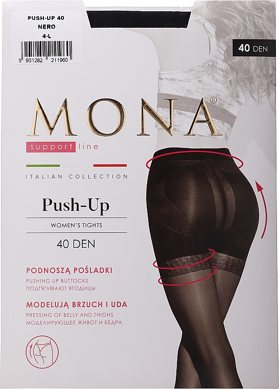 Strumpfhose für Damen Push-Up 40 Den nero - MONA — Bild N1