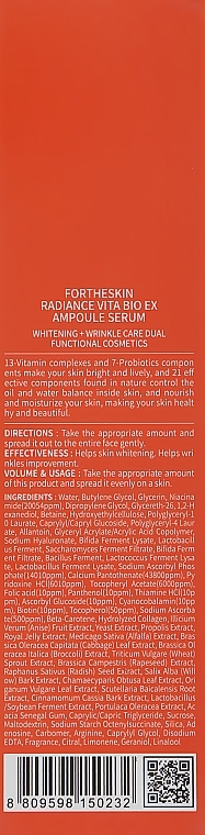 Ampullen-Gesichtsserum - Fortheskin Radiance Vita Bio-EX Ampoule Serum — Bild N4