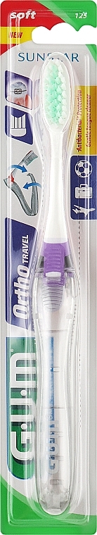 Reisezahnbürste weich lila - G.U.M Orthodontic Travel Toothbrush — Bild N1