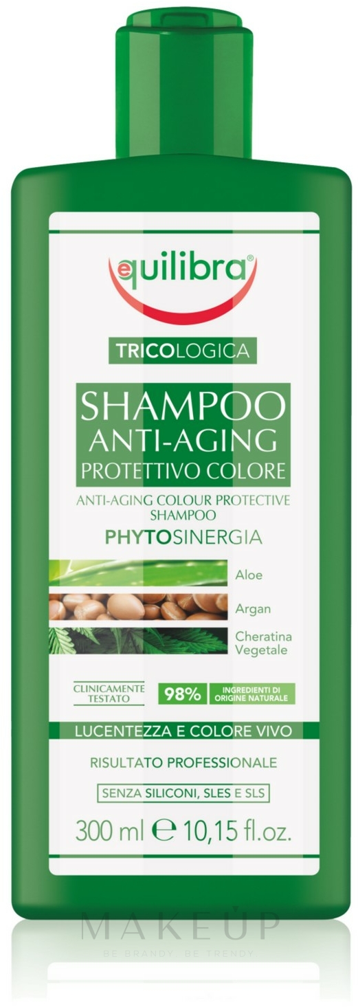 Farbschützendes Anti-Aging Shampoo mit Aloe Vera, Arganöl und pflanzlichem Keratin - Equilibra Tricologica Anti-Aging Color Protective Shampoo — Bild 300 ml
