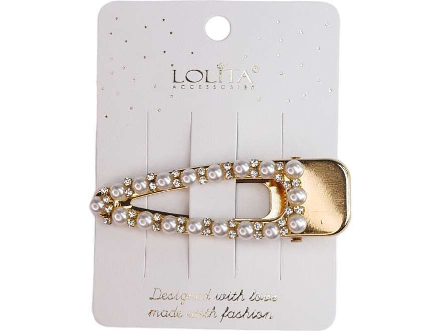 GESCHENK! Haarspange golden, Perlen und Zirkone - Lolita Accessories  — Bild N1