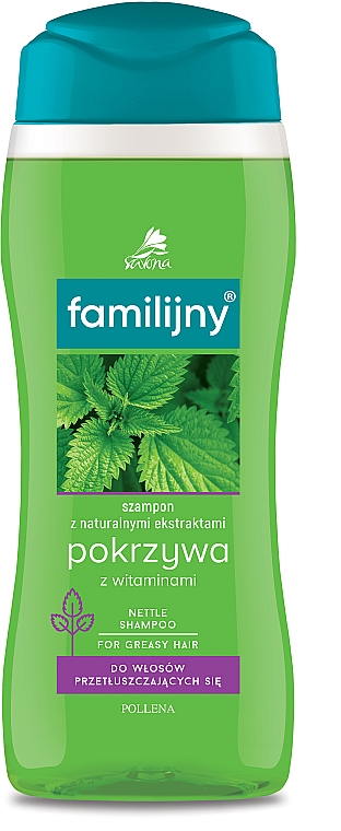 Shampoo für fettiges Haar "Brennnessel und Vitamine" - Pollena Savona Familijny Nettle & Vitamins Shampoo — Bild N1