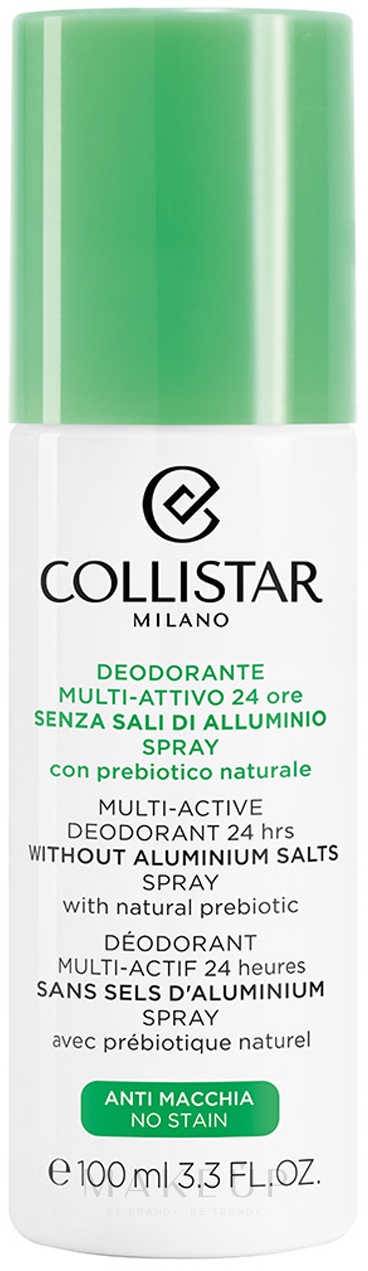 Deospray - Collistar Multi-Active Deodorant Without Aluminium Salts 24 Hours Spray — Bild 100 ml