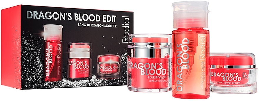 Set - Rodial Dragon`s Blood Edit (micel/water/100ml + f/gel/50ml + f/cr/50ml) — Bild N1