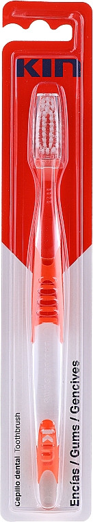 Zahn- und Zahnfleischbürste mittel transparent-rot - Kin Gums — Bild N1