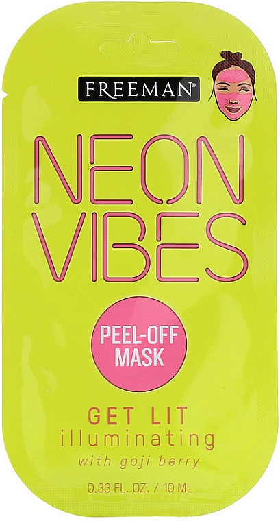 Aufhellende Peel-Off Maske für das Gesicht mit Goji-Beeren - Freeman Beauty Neon Vibes Get Lit Illuminating Peel-Off Beauty Mask — Bild N1